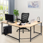 L Shaped Corner Desk with Spacious Workspace and CPU Stand