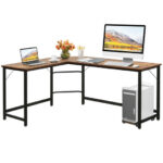 L Shaped Corner Desk with Spacious Workspace and CPU Stand