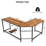 L Shaped Corner Desk with Spacious Workspace and CPU Stand