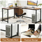 L Shaped Corner Desk with Spacious Workspace and CPU Stand
