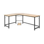 L Shaped Corner Desk with Spacious Workspace and CPU Stand