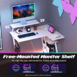 L Shaped Gaming Desk with Storage, Outlets, and USB Ports