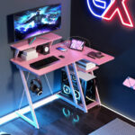 L Shaped Gaming Desk with Storage, Outlets, and USB Ports