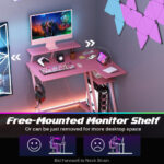 L Shaped Gaming Desk with Storage, Outlets, and USB Ports