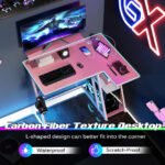 L Shaped Gaming Desk with Storage, Outlets, and USB Ports