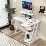 L Shaped Gaming Desk with Storage, Outlets, and USB Ports