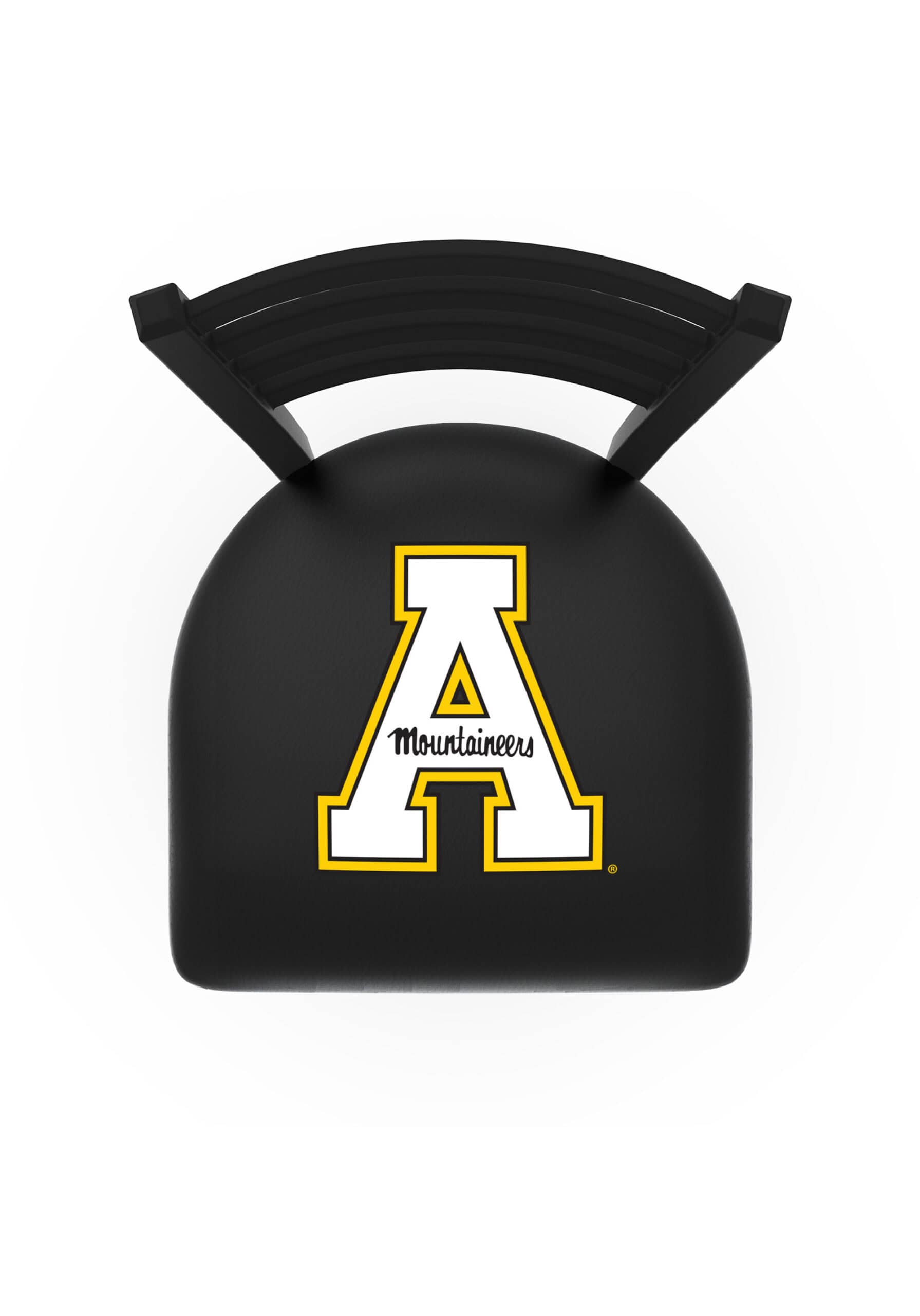 Appalachian State University 25-Inch Stationary Counter Stool w/ Black Wrinkle Finish, Ladder Back, 2.5-Inch Cushion Seat 4 Appalachian State University 25-Inch Stationary Counter Stool w/ Black Wrinkle Finish, Ladder Back, 2.5-Inch Cushion Seat