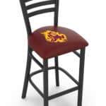 Arizona State University 25-Inch Stationary Counter Stool w/ Black Wrinkle Finish, Ladder Back, 2.5-Inch Cushion Seat (Sparky Logo) 3 Arizona State University 25-Inch Stationary Counter Stool w/ Black Wrinkle Finish, Ladder Back, 2.5-Inch Cushion Seat (Sparky Logo)