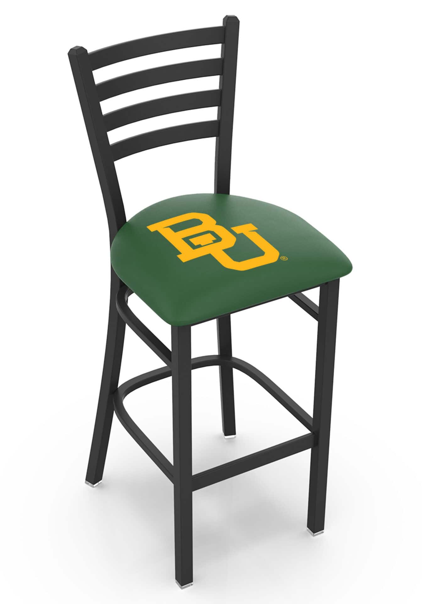 Baylor University 25-Inch Stationary Counter Stool w/ Black Wrinkle Finish, Ladder Back, 2.5-Inch Cushion Seat 1 Baylor University 25-Inch Stationary Counter Stool w/ Black Wrinkle Finish, Ladder Back, 2.5-Inch Cushion Seat