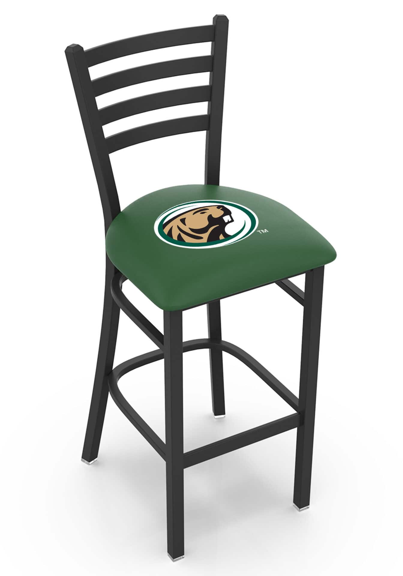 Bemidji State University 25-Inch Stationary Counter Stool w/ Black Wrinkle Finish, Ladder Back, 2.5-Inch Cushion Seat 1 Bemidji State University 25-Inch Stationary Counter Stool w/ Black Wrinkle Finish, Ladder Back, 2.5-Inch Cushion Seat