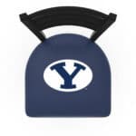 Brigham Young University 25-Inch Stationary Counter Stool w/ Black Wrinkle Finish, Ladder Back, 2.5-Inch Cushion Seat 4 Brigham Young University 25-Inch Stationary Counter Stool w/ Black Wrinkle Finish, Ladder Back, 2.5-Inch Cushion Seat