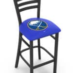 Buffalo Sabres 30-Inch Stationary Bar Stool w/ Black Wrinkle Finish, Ladder Back, 2.5-Inch Cushion Seat 3 Buffalo Sabres 30-Inch Stationary Bar Stool w/ Black Wrinkle Finish, Ladder Back, 2.5-Inch Cushion Seat