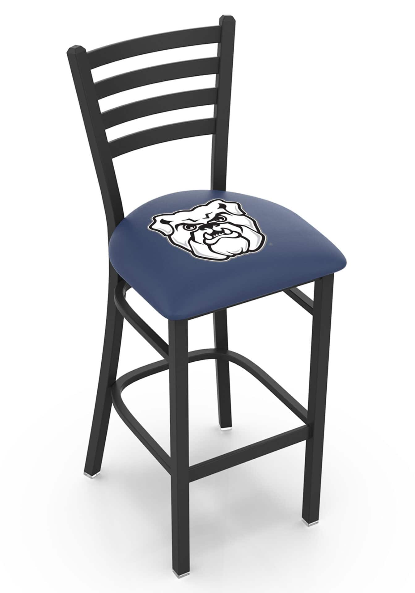 Butler University 25-Inch Stationary Counter Stool w/ Black Wrinkle Finish, Ladder Back, 2.5-Inch Cushion Seat 1 Butler University 25-Inch Stationary Counter Stool w/ Black Wrinkle Finish, Ladder Back, 2.5-Inch Cushion Seat