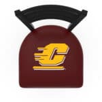 Central Michigan University 25-Inch Stationary Counter Stool w/ Black Wrinkle Finish, Ladder Back, 2.5-Inch Cushion Seat