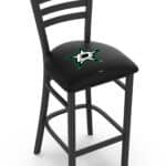 Dallas Stars 30-Inch Stationary Bar Stool w/ Black Wrinkle Finish, Ladder Back, 2.5-Inch Cushion Seat 3 Dallas Stars 30-Inch Stationary Bar Stool w/ Black Wrinkle Finish, Ladder Back, 2.5-Inch Cushion Seat