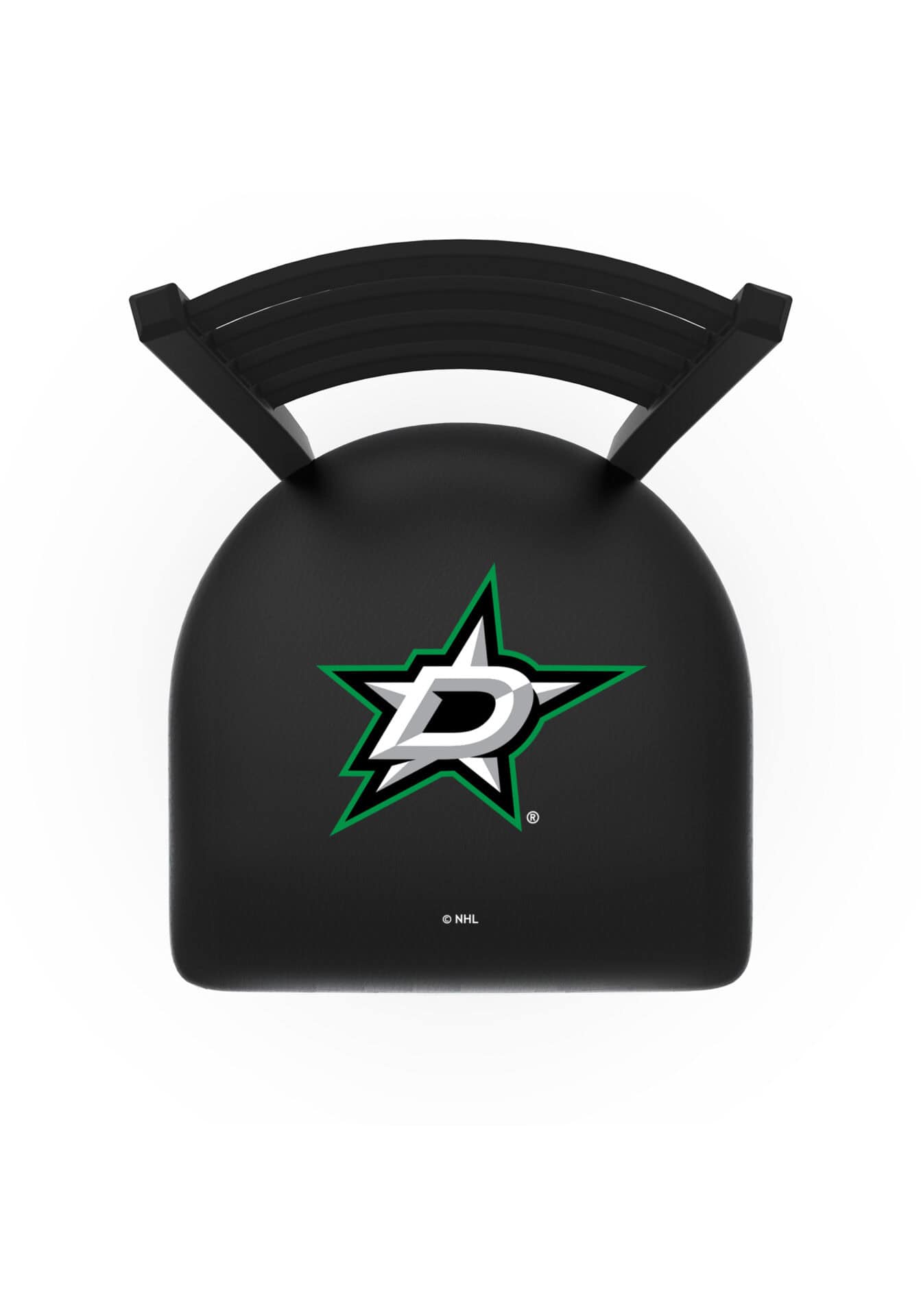 Dallas Stars 30-Inch Stationary Bar Stool w/ Black Wrinkle Finish, Ladder Back, 2.5-Inch Cushion Seat 2 Dallas Stars 30-Inch Stationary Bar Stool w/ Black Wrinkle Finish, Ladder Back, 2.5-Inch Cushion Seat - Image 2