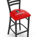 Florida Panthers - 2024 Stanley Cup 30-Inch Stationary Bar Stool w/ Black Wrinkle Finish, Ladder Back, 2.5-Inch Cushion Seat