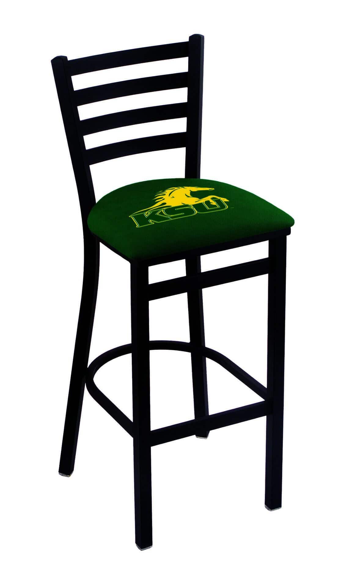 Kentucky State University 25-Inch Stationary Counter Stool w/ Black Wrinkle Finish, Ladder Back, 2.5-Inch Cushion Seat 1 Kentucky State University 25-Inch Stationary Counter Stool w/ Black Wrinkle Finish, Ladder Back, 2.5-Inch Cushion Seat