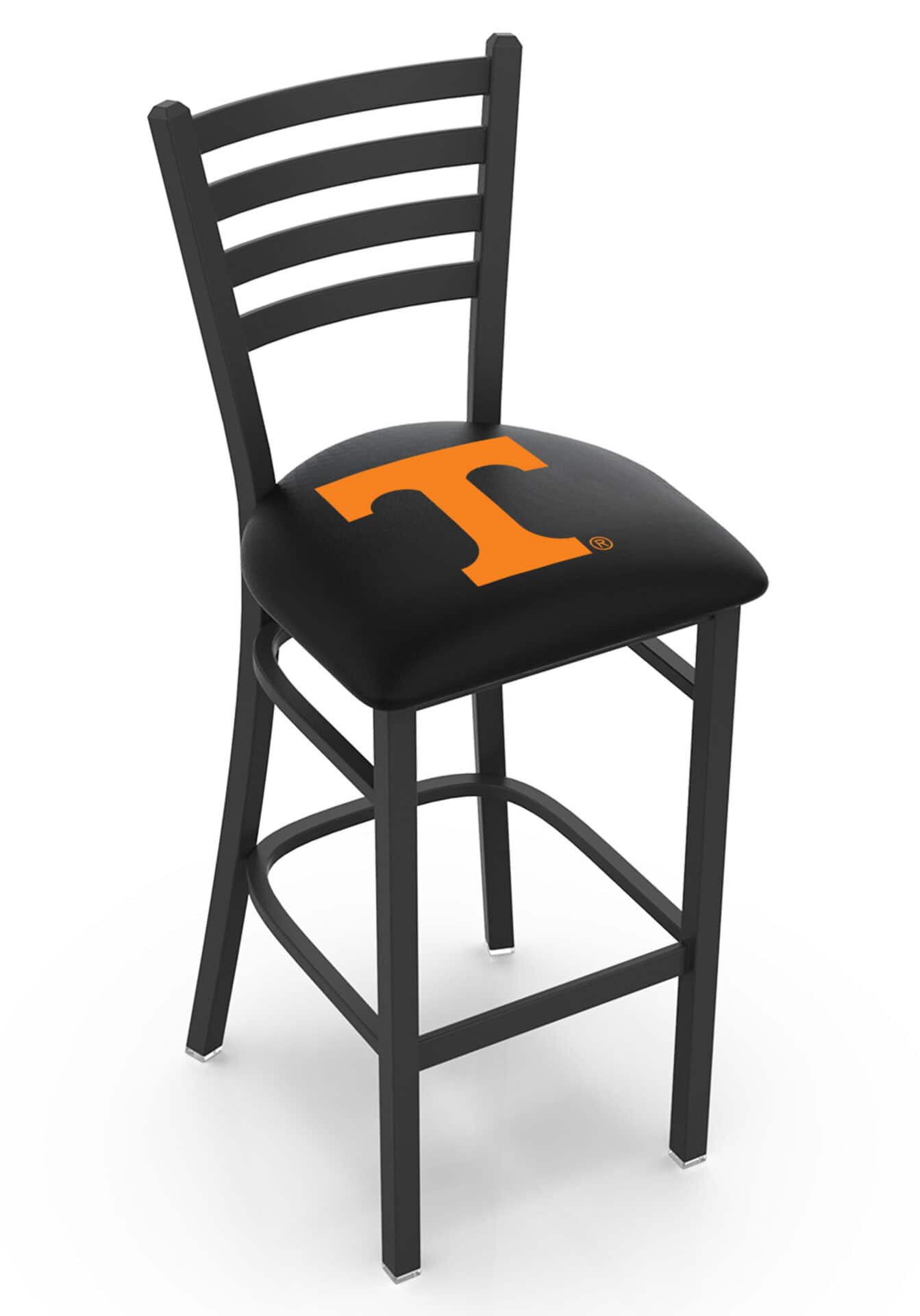 University of Tennessee 25-Inch Stationary Counter Stool w/ Black Wrinkle Finish, Ladder Back, 2.5-Inch Cushion Seat 1 University of Tennessee 25-Inch Stationary Counter Stool w/ Black Wrinkle Finish, Ladder Back, 2.5-Inch Cushion Seat