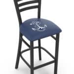 US Naval Academy 25-Inch Stationary Counter Stool w/ Black Wrinkle Finish, Ladder Back, 2.5-Inch Cushion Seat 3 US Naval Academy 25-Inch Stationary Counter Stool w/ Black Wrinkle Finish, Ladder Back, 2.5-Inch Cushion Seat