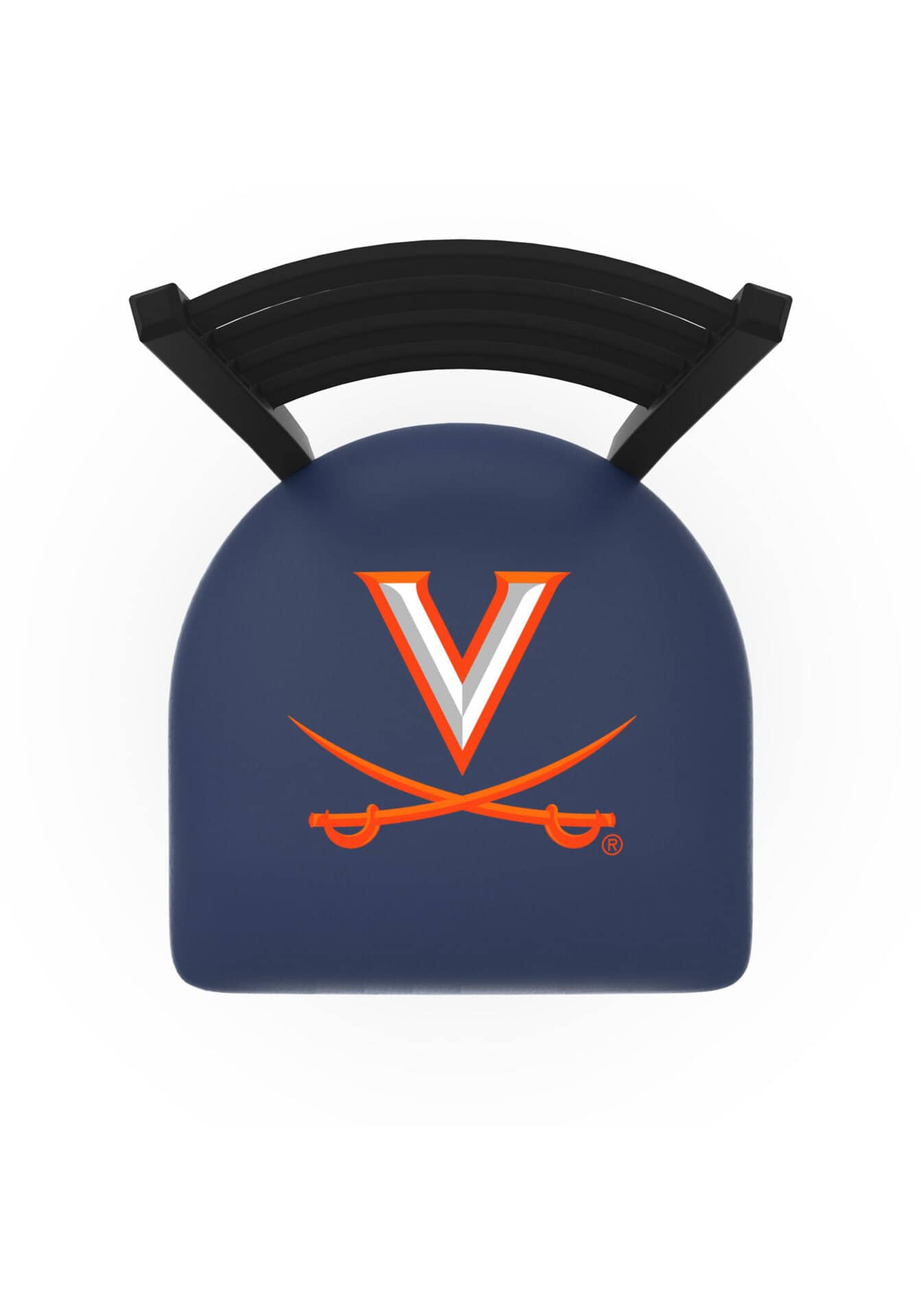 University of Virginia 30-Inch Stationary Bar Stool w/ Black Wrinkle Finish, Ladder Back, 2.5-Inch Cushion Seat 2 University of Virginia 30-Inch Stationary Bar Stool w/ Black Wrinkle Finish, Ladder Back, 2.5-Inch Cushion Seat - Image 2