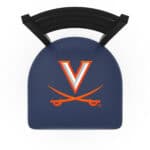 University of Virginia 30-Inch Stationary Bar Stool w/ Black Wrinkle Finish, Ladder Back, 2.5-Inch Cushion Seat 4 University of Virginia 30-Inch Stationary Bar Stool w/ Black Wrinkle Finish, Ladder Back, 2.5-Inch Cushion Seat