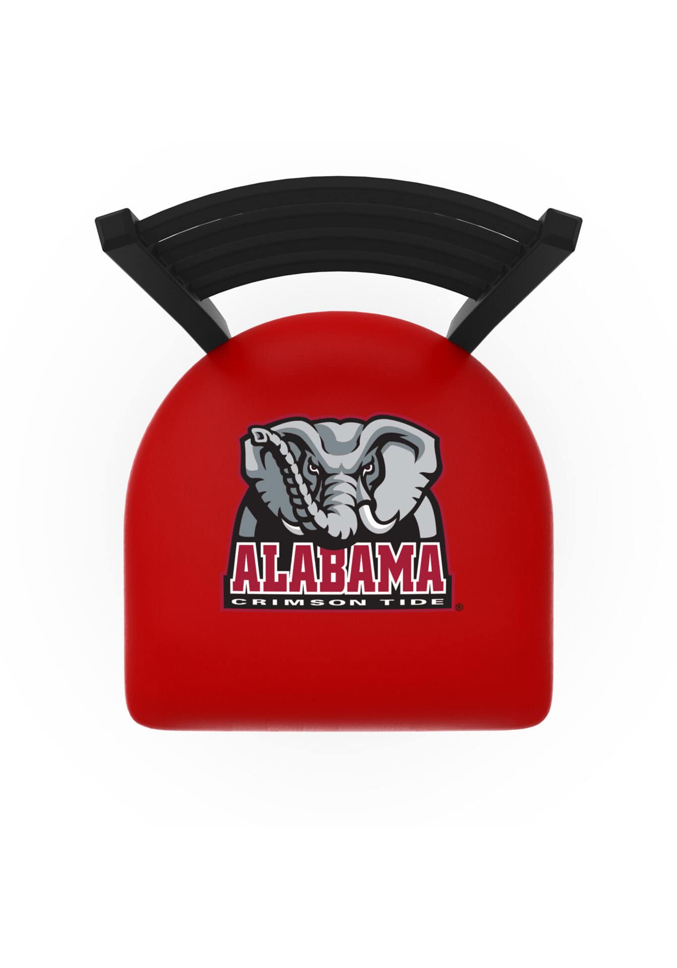 University of Alabama 36-Inch Swivel Extra Tall Bar Stool w/ Black Wrinkle Finish, Ladder Back, 2.5-Inch Cushion Seat (Elephant Logo) 2 University of Alabama 36-Inch Swivel Extra Tall Bar Stool w/ Black Wrinkle Finish, Ladder Back, 2.5-Inch Cushion Seat (Elephant Logo) - Image 2