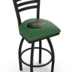 University of Alabama at Birmingham 36-Inch Swivel Extra Tall Bar Stool w/ Black Wrinkle Finish, Ladder Back, 2.5-Inch Cushion Seat