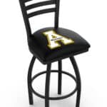 Appalachian State University 36-Inch Swivel Extra Tall Bar Stool w/ Black Wrinkle Finish, Ladder Back, 2.5-Inch Cushion Seat 3 Appalachian State University 36-Inch Swivel Extra Tall Bar Stool w/ Black Wrinkle Finish, Ladder Back, 2.5-Inch Cushion Seat