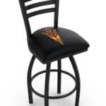 Arizona State University 36-Inch Swivel Extra Tall Bar Stool w/ Black Wrinkle Finish, Ladder Back, 2.5-Inch Cushion Seat (Pitchfork Logo) 3 Arizona State University 36-Inch Swivel Extra Tall Bar Stool w/ Black Wrinkle Finish, Ladder Back, 2.5-Inch Cushion Seat (Pitchfork Logo)