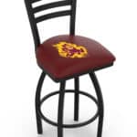 Arizona State University 36-Inch Swivel Extra Tall Bar Stool w/ Black Wrinkle Finish, Ladder Back, 2.5-Inch Cushion Seat (Sparky Logo) 3 Arizona State University 36-Inch Swivel Extra Tall Bar Stool w/ Black Wrinkle Finish, Ladder Back, 2.5-Inch Cushion Seat (Sparky Logo)