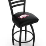 University of Arkansas 36-Inch Swivel Extra Tall Bar Stool w/ Black Wrinkle Finish, Ladder Back, 2.5-Inch Cushion Seat 3 University of Arkansas 36-Inch Swivel Extra Tall Bar Stool w/ Black Wrinkle Finish, Ladder Back, 2.5-Inch Cushion Seat
