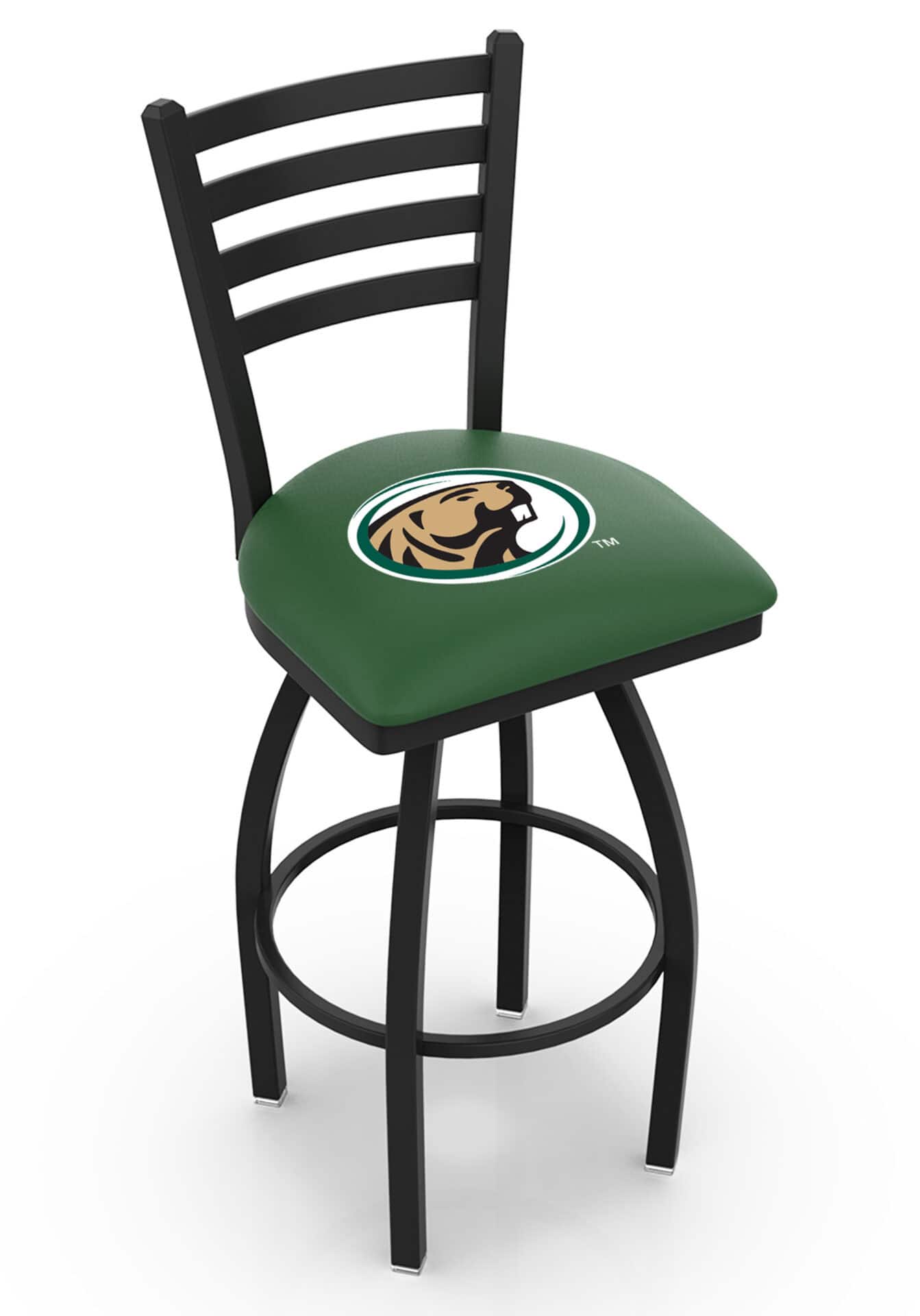 Bemidji State University 25-Inch Swivel Counter Stool w/ Black Wrinkle Finish, Ladder Back, 2.5-Inch Cushion Seat 1 Bemidji State University 25-Inch Swivel Counter Stool w/ Black Wrinkle Finish, Ladder Back, 2.5-Inch Cushion Seat