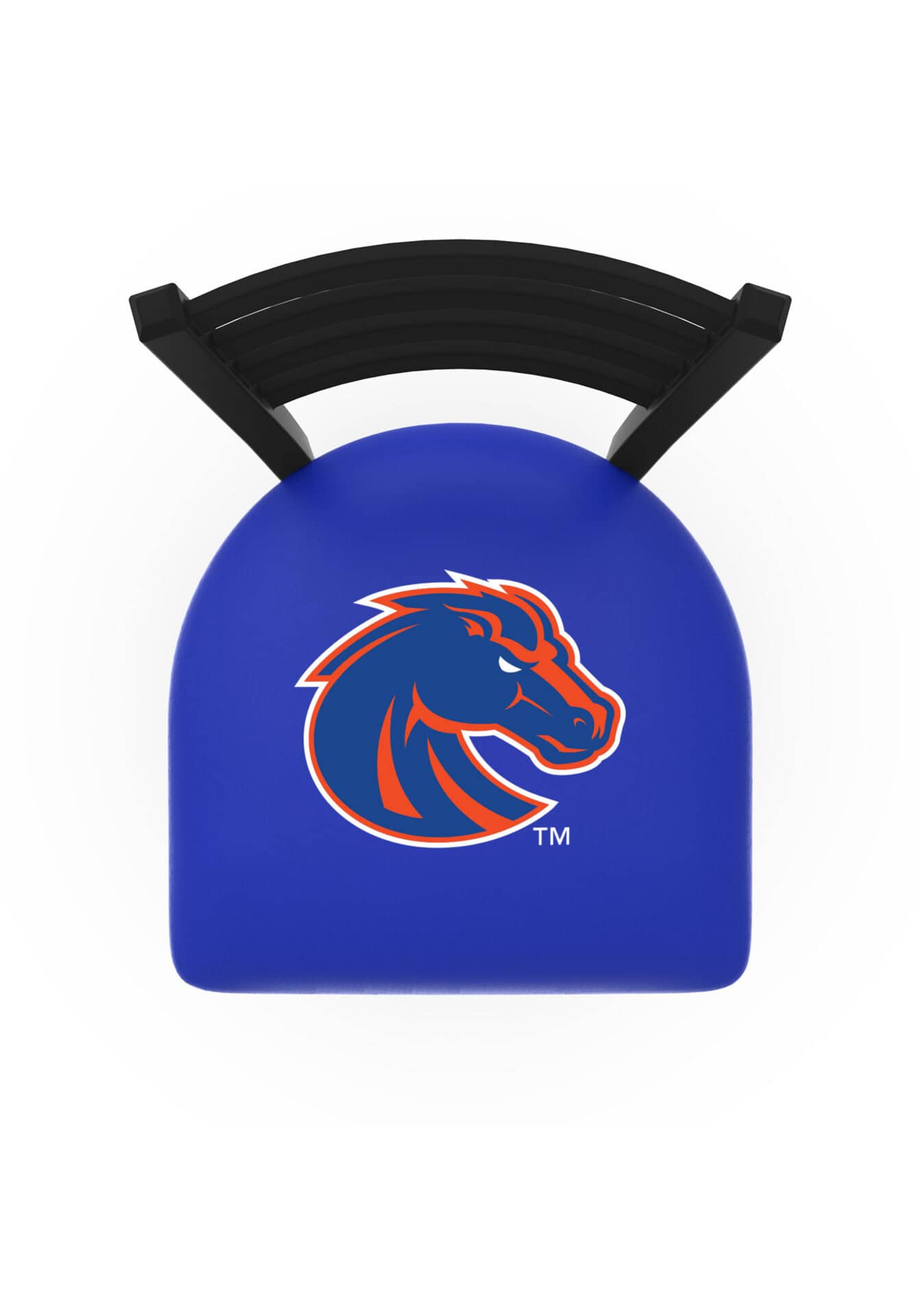 Boise State University 25-Inch Swivel Counter Stool w/ Black Wrinkle Finish, Ladder Back, 2.5-Inch Cushion Seat 2 Boise State University 25-Inch Swivel Counter Stool w/ Black Wrinkle Finish, Ladder Back, 2.5-Inch Cushion Seat - Image 2
