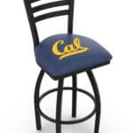 University of California 36-Inch Swivel Extra Tall Bar Stool w/ Black Wrinkle Finish, Ladder Back, 2.5-Inch Cushion Seat 3 University of California 36-Inch Swivel Extra Tall Bar Stool w/ Black Wrinkle Finish, Ladder Back, 2.5-Inch Cushion Seat