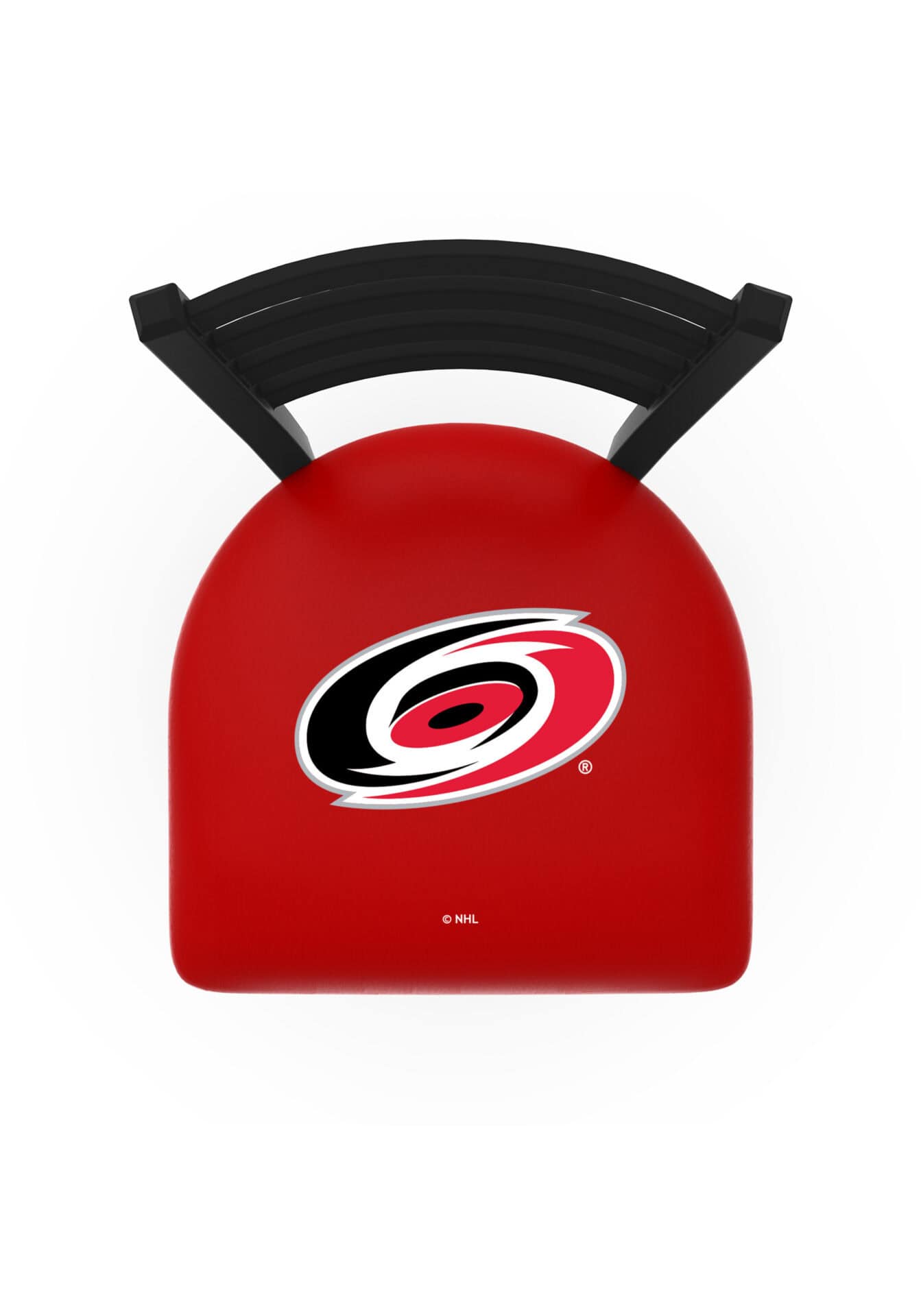 Carolina Hurricanes 36-Inch Swivel Extra Tall Bar Stool w/ Black Wrinkle Finish, Ladder Back, 2.5-Inch Cushion Seat 2 Carolina Hurricanes 36-Inch Swivel Extra Tall Bar Stool w/ Black Wrinkle Finish, Ladder Back, 2.5-Inch Cushion Seat - Image 2