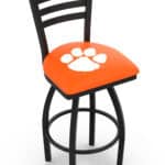 Clemson University 25-Inch Swivel Counter Stool w/ Black Wrinkle Finish, Ladder Back, 2.5-Inch Cushion Seat 3 Clemson University 25-Inch Swivel Counter Stool w/ Black Wrinkle Finish, Ladder Back, 2.5-Inch Cushion Seat