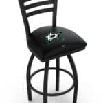 Dallas Stars 36-Inch Swivel Extra Tall Bar Stool w/ Black Wrinkle Finish, Ladder Back, 2.5-Inch Cushion Seat 3 Dallas Stars 36-Inch Swivel Extra Tall Bar Stool w/ Black Wrinkle Finish, Ladder Back, 2.5-Inch Cushion Seat