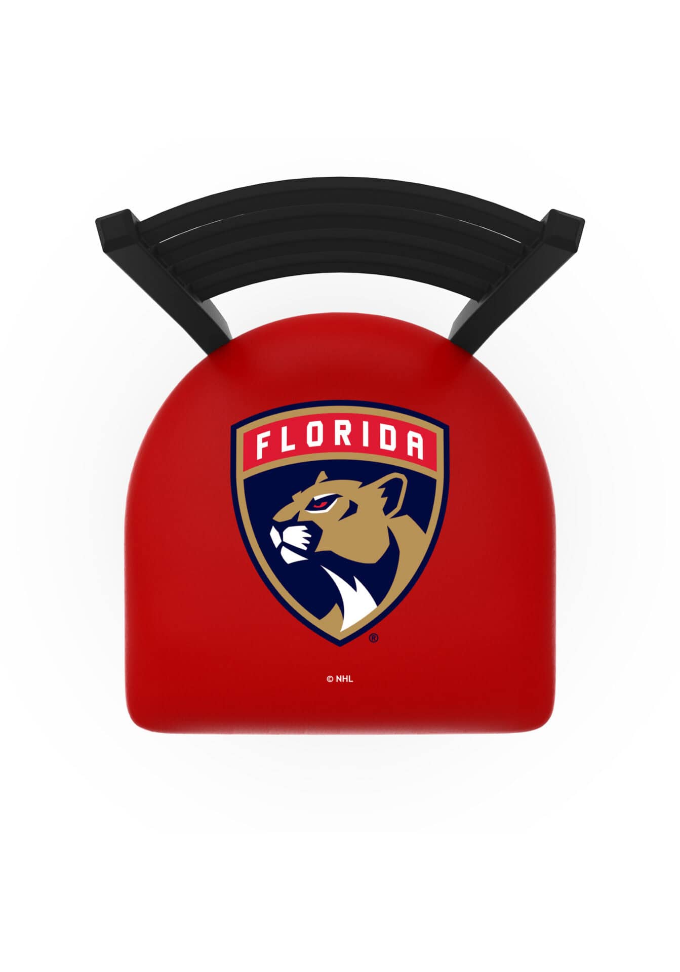 Florida Panthers 36-Inch Swivel Extra Tall Bar Stool w/ Black Wrinkle Finish, Ladder Back, 2.5-Inch Cushion Seat 2 Florida Panthers 36-Inch Swivel Extra Tall Bar Stool w/ Black Wrinkle Finish, Ladder Back, 2.5-Inch Cushion Seat - Image 2