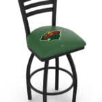 Minnesota Wild 36-Inch Swivel Extra Tall Bar Stool w/ Black Wrinkle Finish, Ladder Back, 2.5-Inch Cushion Seat 3 Minnesota Wild 36-Inch Swivel Extra Tall Bar Stool w/ Black Wrinkle Finish, Ladder Back, 2.5-Inch Cushion Seat