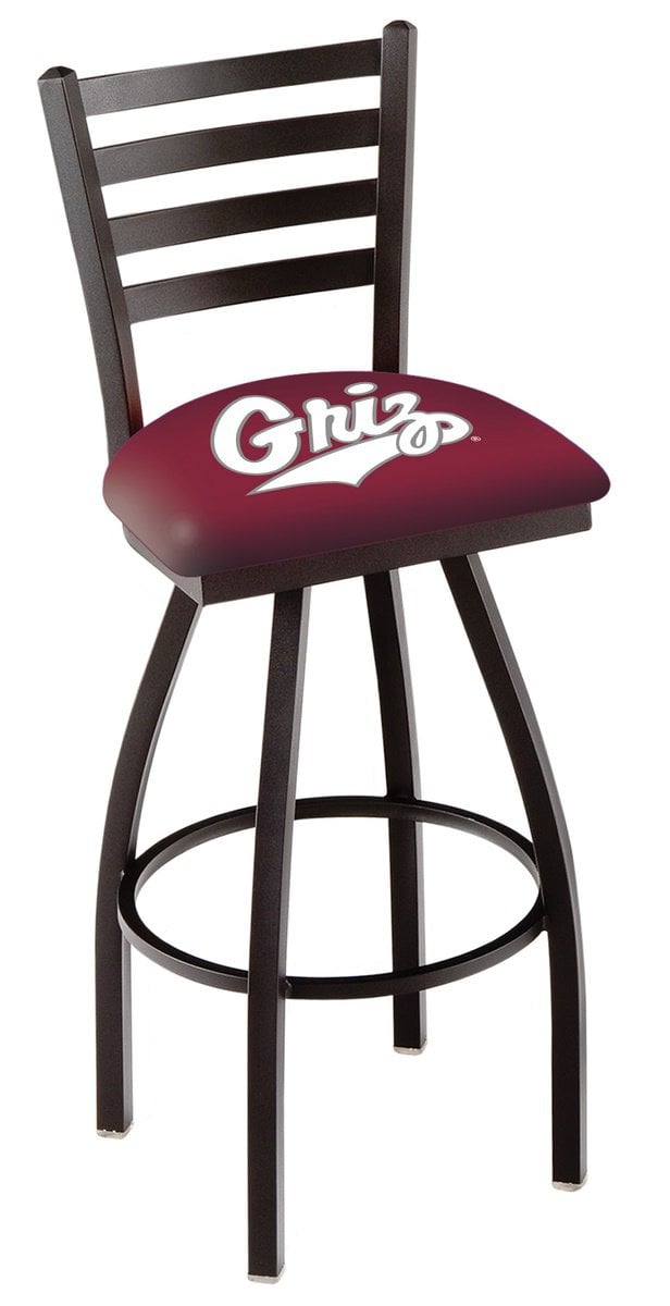 University of Montana 36-Inch Swivel Extra Tall Bar Stool w/ Black Wrinkle Finish, Ladder Back, 2.5-Inch Cushion Seat 1 University of Montana 36-Inch Swivel Extra Tall Bar Stool w/ Black Wrinkle Finish, Ladder Back, 2.5-Inch Cushion Seat