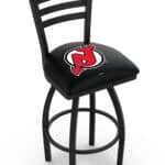 New Jersey Devils 36-Inch Swivel Extra Tall Bar Stool w/ Black Wrinkle Finish, Ladder Back, 2.5-Inch Cushion Seat 3 New Jersey Devils 36-Inch Swivel Extra Tall Bar Stool w/ Black Wrinkle Finish, Ladder Back, 2.5-Inch Cushion Seat