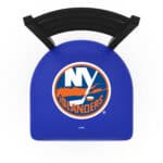 New York Islanders 36-Inch Swivel Extra Tall Bar Stool w/ Black Wrinkle Finish, Ladder Back, 2.5-Inch Cushion Seat 4 New York Islanders 36-Inch Swivel Extra Tall Bar Stool w/ Black Wrinkle Finish, Ladder Back, 2.5-Inch Cushion Seat