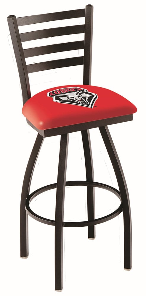 University of New Mexico 36-Inch Swivel Extra Tall Bar Stool w/ Black Wrinkle Finish, Ladder Back, 2.5-Inch Cushion Seat 1 University of New Mexico 36-Inch Swivel Extra Tall Bar Stool w/ Black Wrinkle Finish, Ladder Back, 2.5-Inch Cushion Seat