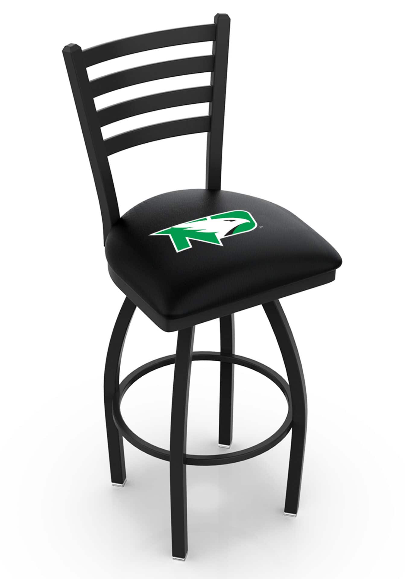 University of North Dakota 36-Inch Swivel Extra Tall Bar Stool w/ Black Wrinkle Finish, Ladder Back, 2.5-Inch Cushion Seat 1 University of North Dakota 36-Inch Swivel Extra Tall Bar Stool w/ Black Wrinkle Finish, Ladder Back, 2.5-Inch Cushion Seat