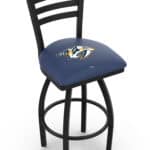 Nashville Predators 36-Inch Swivel Extra Tall Bar Stool w/ Black Wrinkle Finish, Ladder Back, 2.5-Inch Cushion Seat 3 Nashville Predators 36-Inch Swivel Extra Tall Bar Stool w/ Black Wrinkle Finish, Ladder Back, 2.5-Inch Cushion Seat