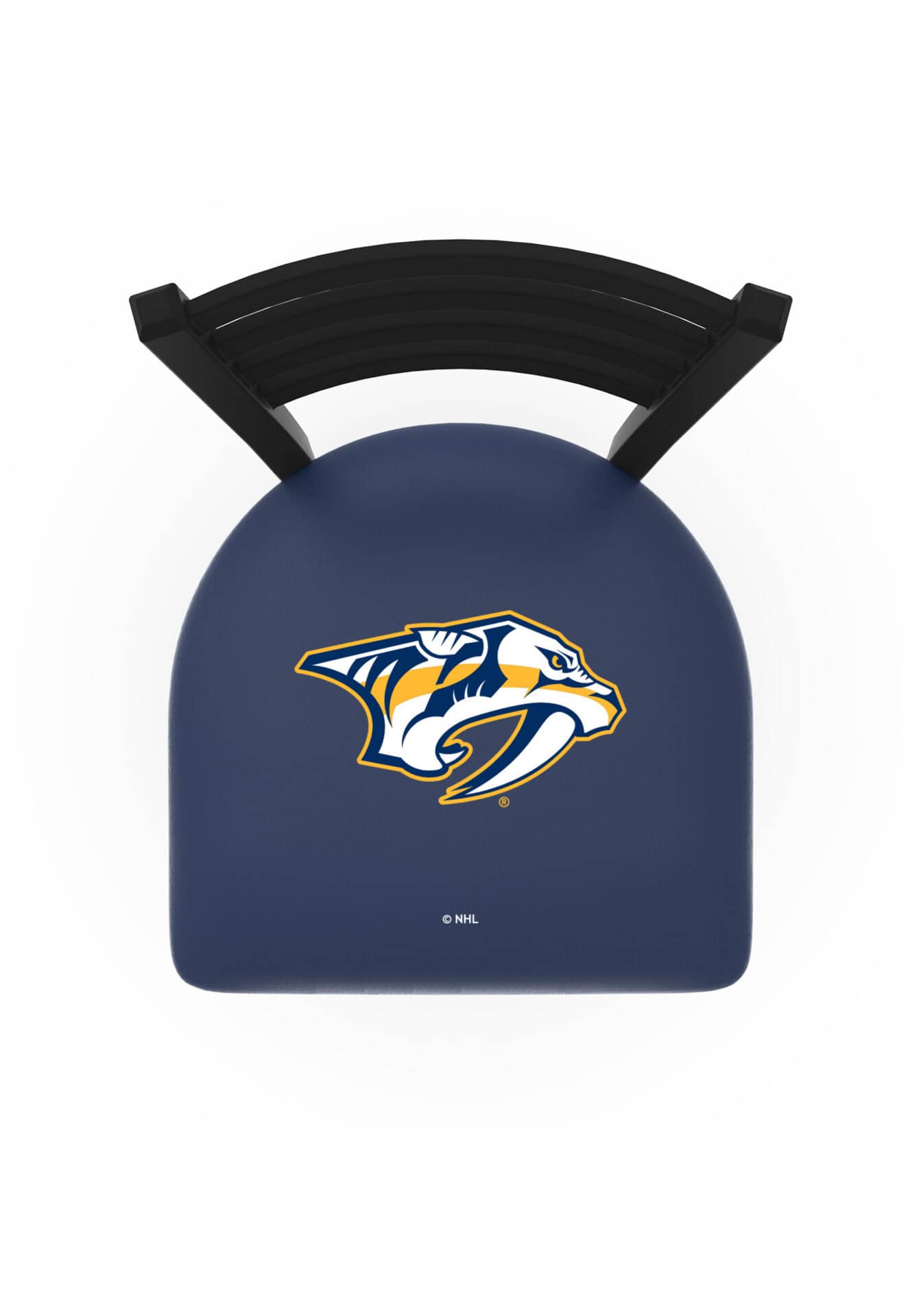 Nashville Predators 36-Inch Swivel Extra Tall Bar Stool w/ Black Wrinkle Finish, Ladder Back, 2.5-Inch Cushion Seat 2 Nashville Predators 36-Inch Swivel Extra Tall Bar Stool w/ Black Wrinkle Finish, Ladder Back, 2.5-Inch Cushion Seat - Image 2