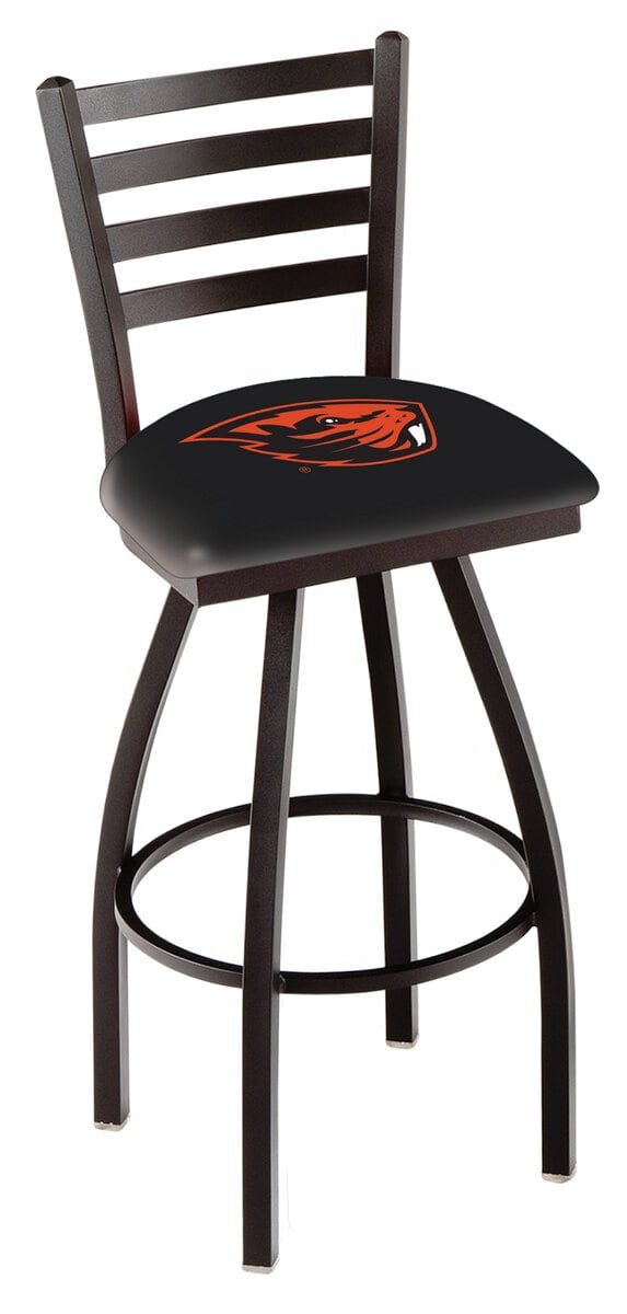 Oregon State University 36-Inch Swivel Extra Tall Bar Stool w/ Black Wrinkle Finish, Ladder Back, 2.5-Inch Cushion Seat 1 Oregon State University 36-Inch Swivel Extra Tall Bar Stool w/ Black Wrinkle Finish, Ladder Back, 2.5-Inch Cushion Seat
