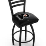 Philadelphia Flyers 36-Inch Swivel Extra Tall Bar Stool w/ Black Wrinkle Finish, Ladder Back, 2.5-Inch Cushion Seat 3 Philadelphia Flyers 36-Inch Swivel Extra Tall Bar Stool w/ Black Wrinkle Finish, Ladder Back, 2.5-Inch Cushion Seat
