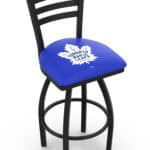 Toronto Maple Leafs 36-Inch Swivel Extra Tall Bar Stool w/ Black Wrinkle Finish, Ladder Back, 2.5-Inch Cushion Seat 3 Toronto Maple Leafs 36-Inch Swivel Extra Tall Bar Stool w/ Black Wrinkle Finish, Ladder Back, 2.5-Inch Cushion Seat